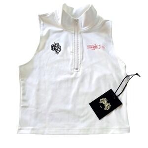 Darc Sport SHE‎ Ride Tana Energy Vest Womens Large Cream Bodybuilding 1/4 Zip